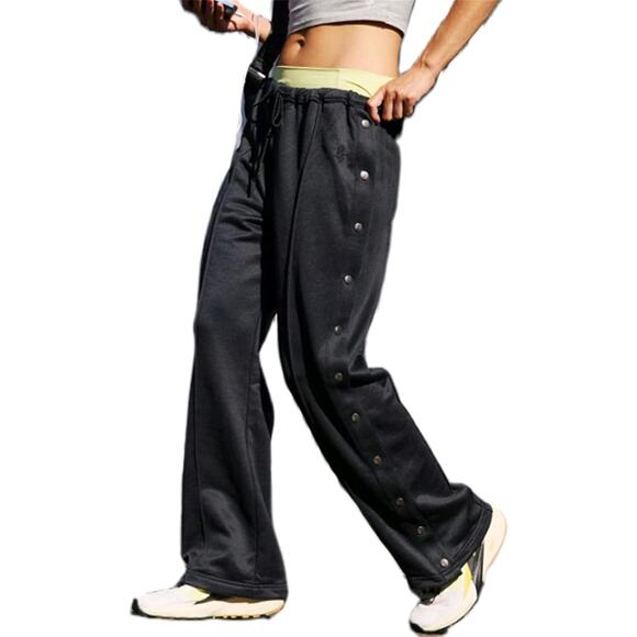 Renova Medical Recovery Sweat Pants Men's Sz L Black Tear Away Snaps Relax Easy - Picture 2 of 16